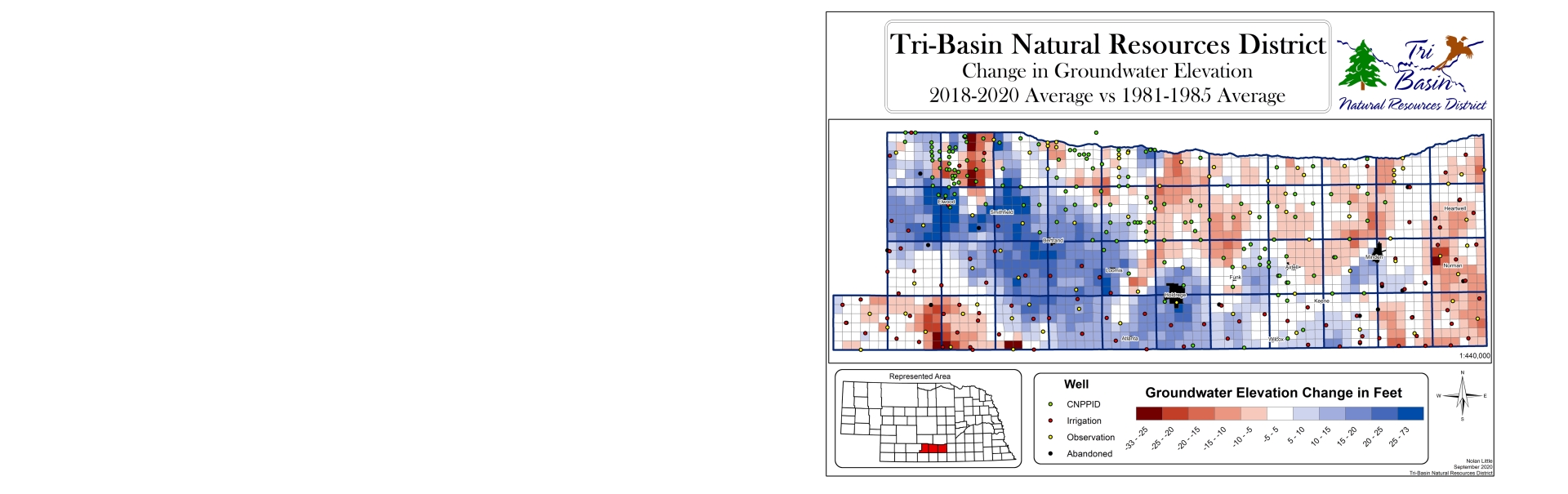 TBNRD Change in Groundwater Elevation